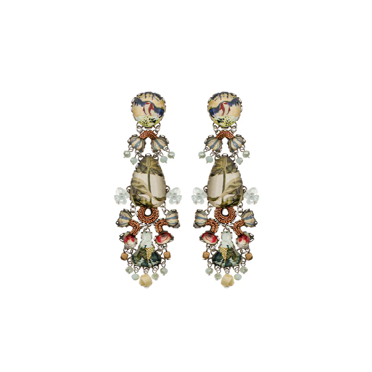 Neptune's Garden Set, Glamorus Glass Earrings, Laminaria