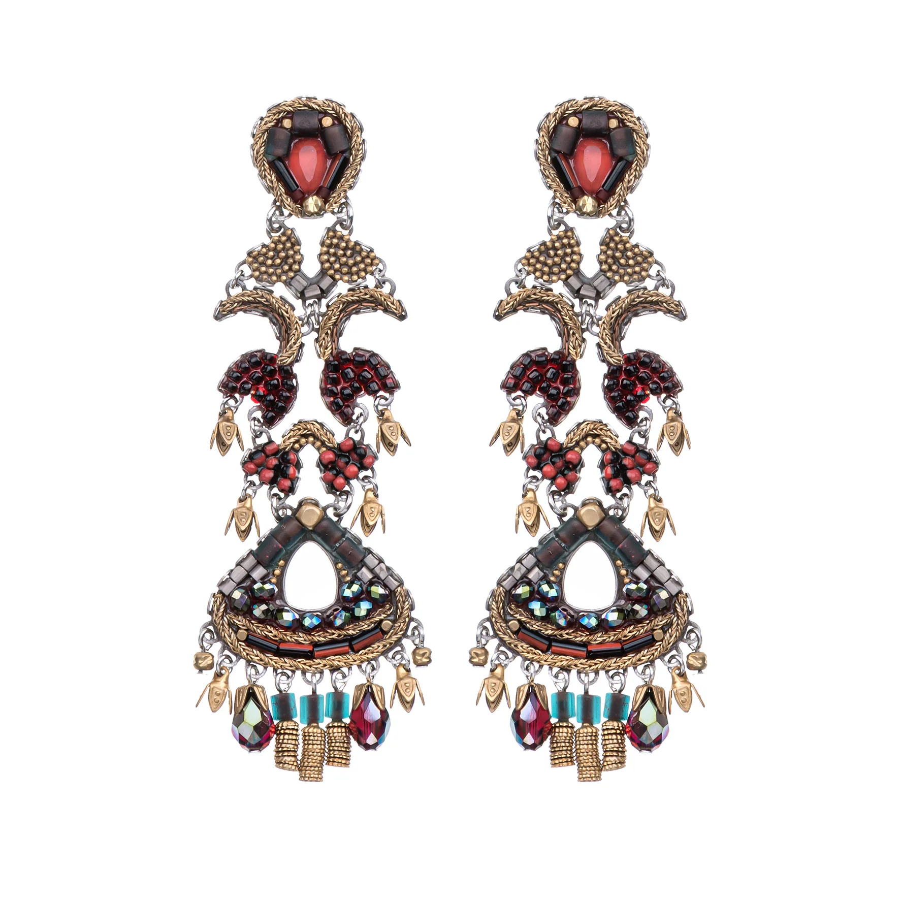 Noble Wine Set, Burgundy Earrings
