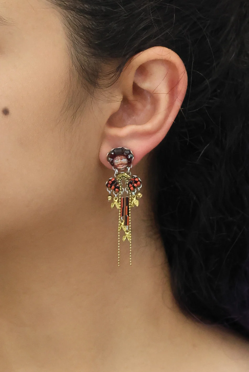 Noble Wine Set, Flame Earrings - Image 2