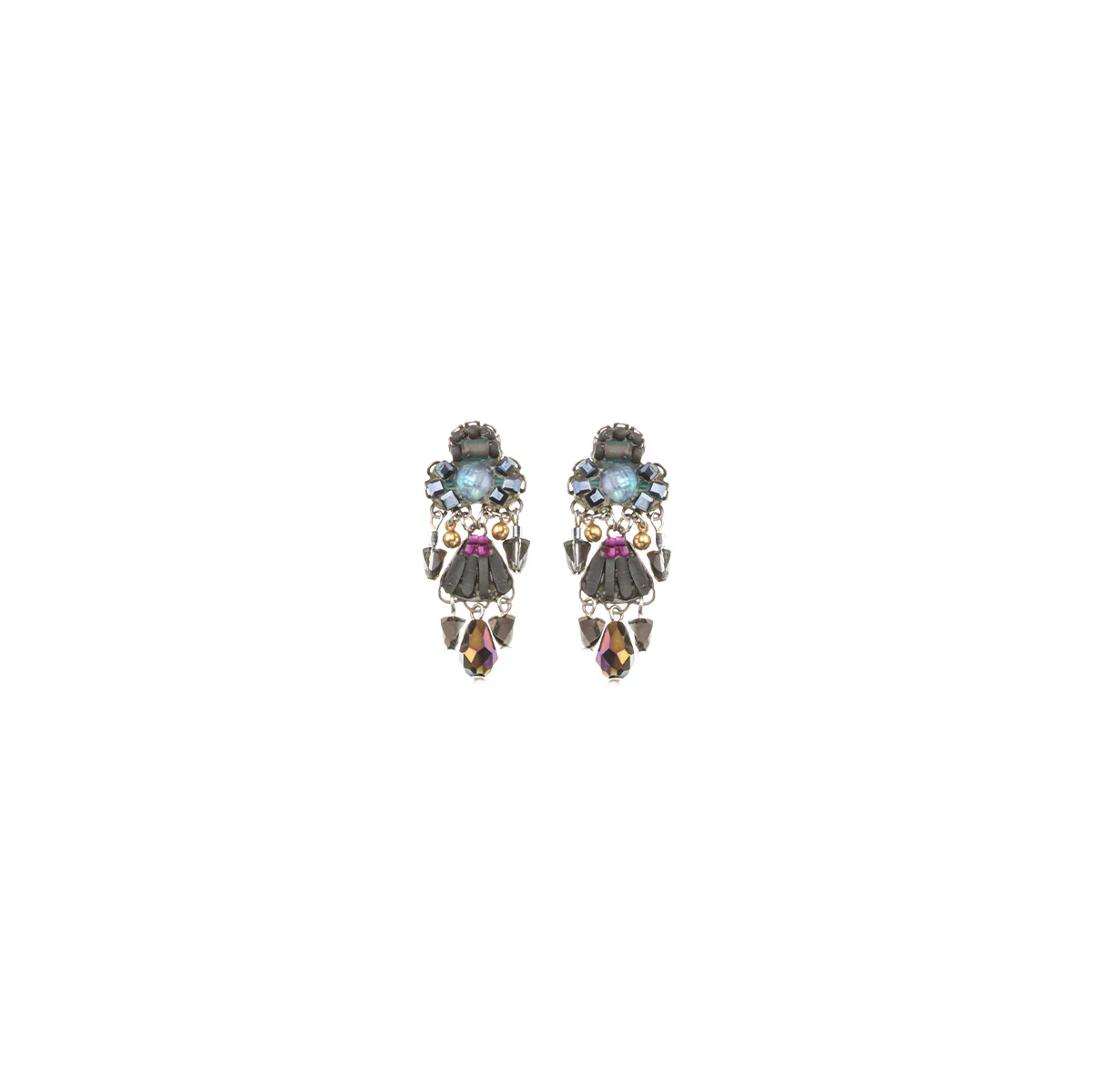 Obsidian Set, Black Beaded Earrings, Ebony