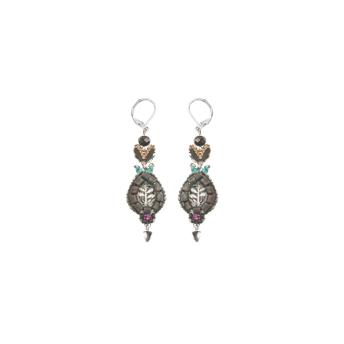 Obsidian Set, Black Drop Earrings, Ink