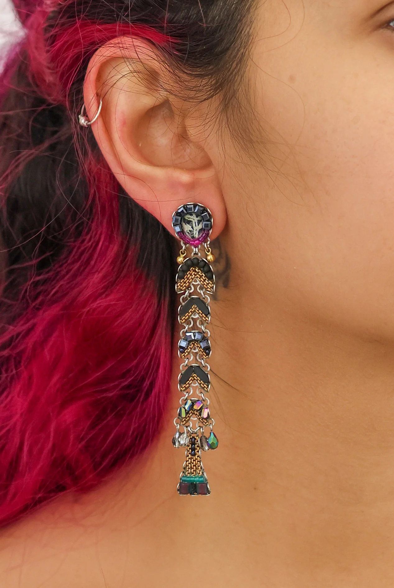 Obsidian Set, Classic Black Earrings, Pitch - Image 2