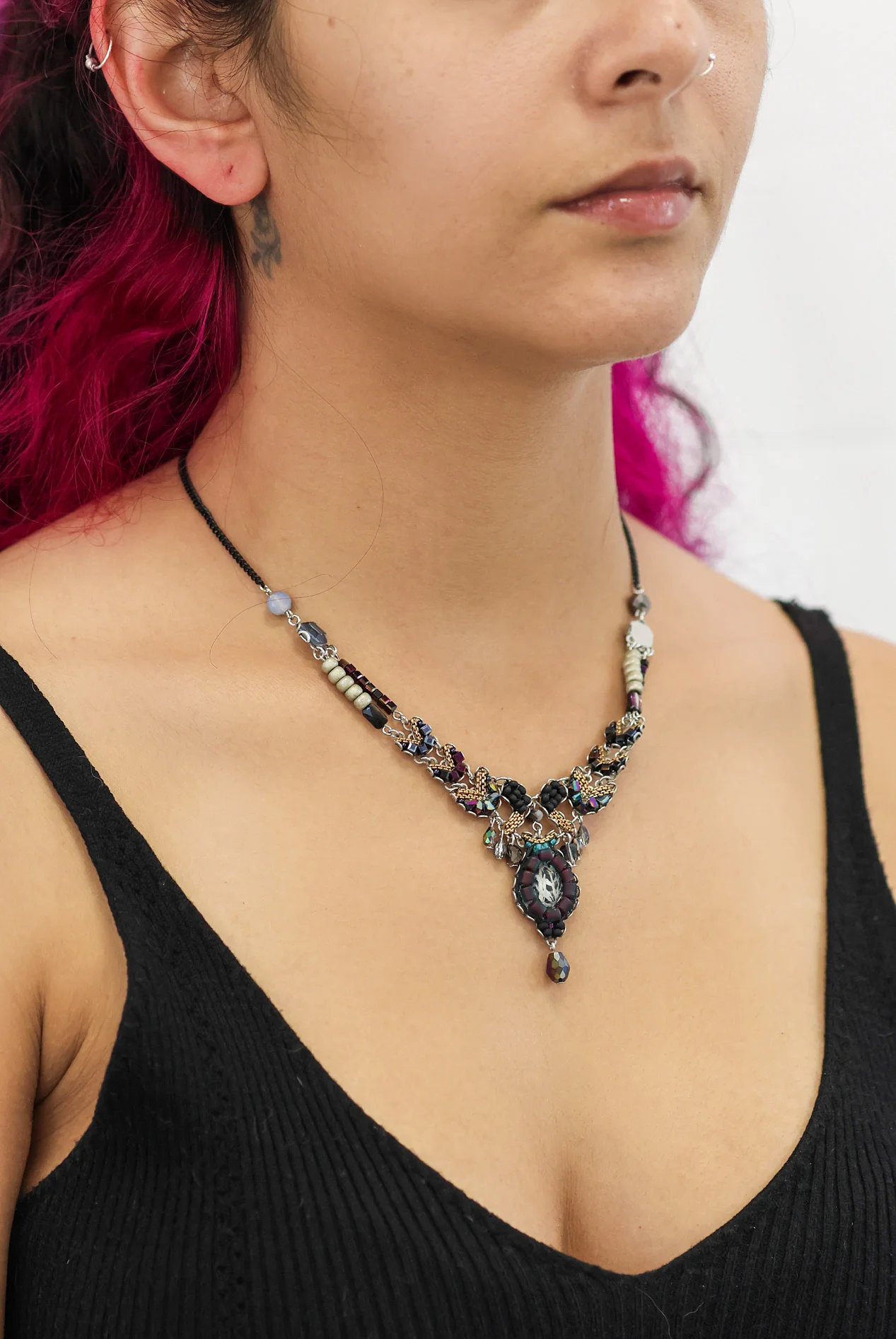 Obsidian Set, Classy Necklace, Nocturne - Image 2