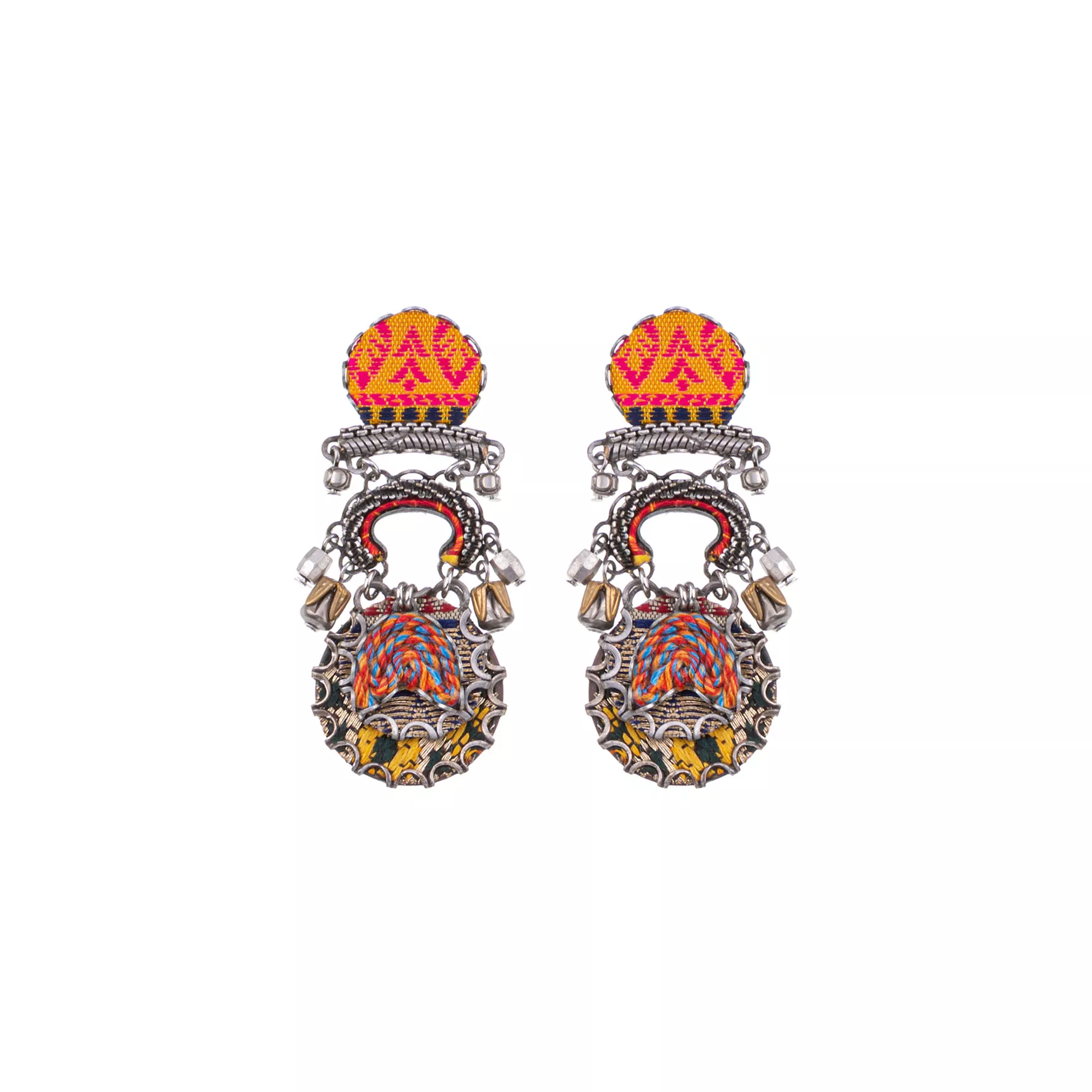 Orange Earrings Embroidered Dream Set, Valo