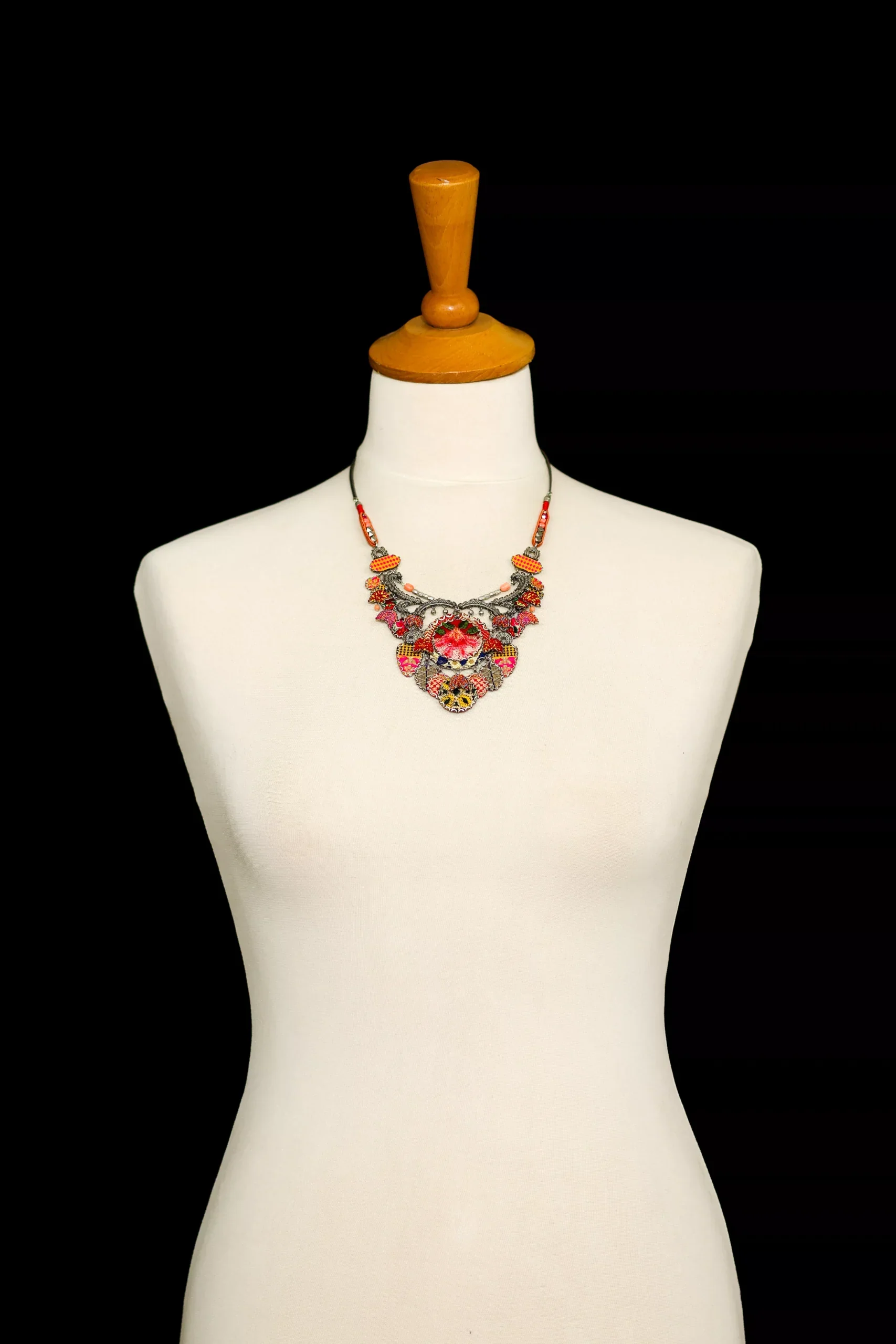 Orange Flower Necklace Embroidered Dream Set, Flora - Image 2