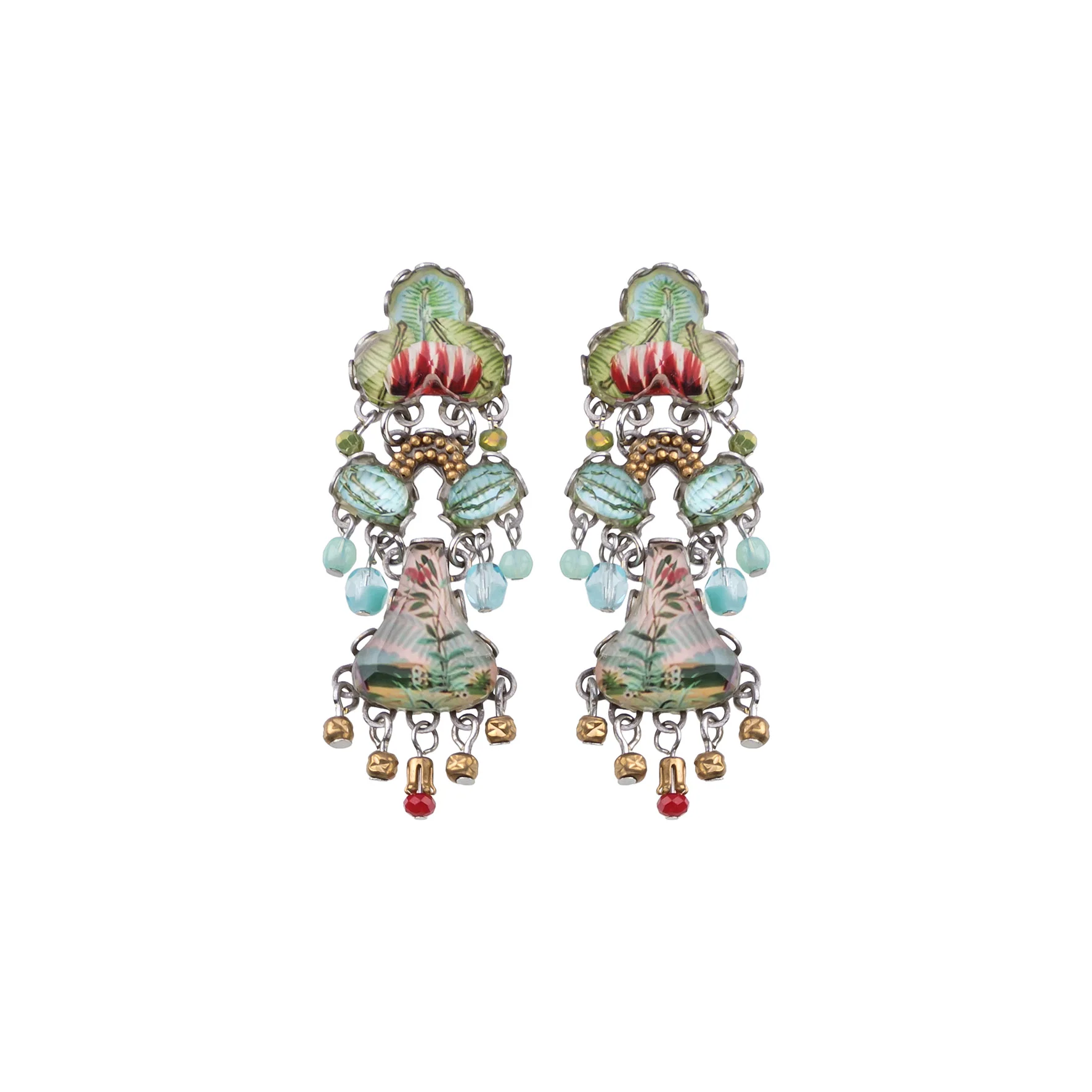 Pastel Earrings Flower Garden Set, Viola