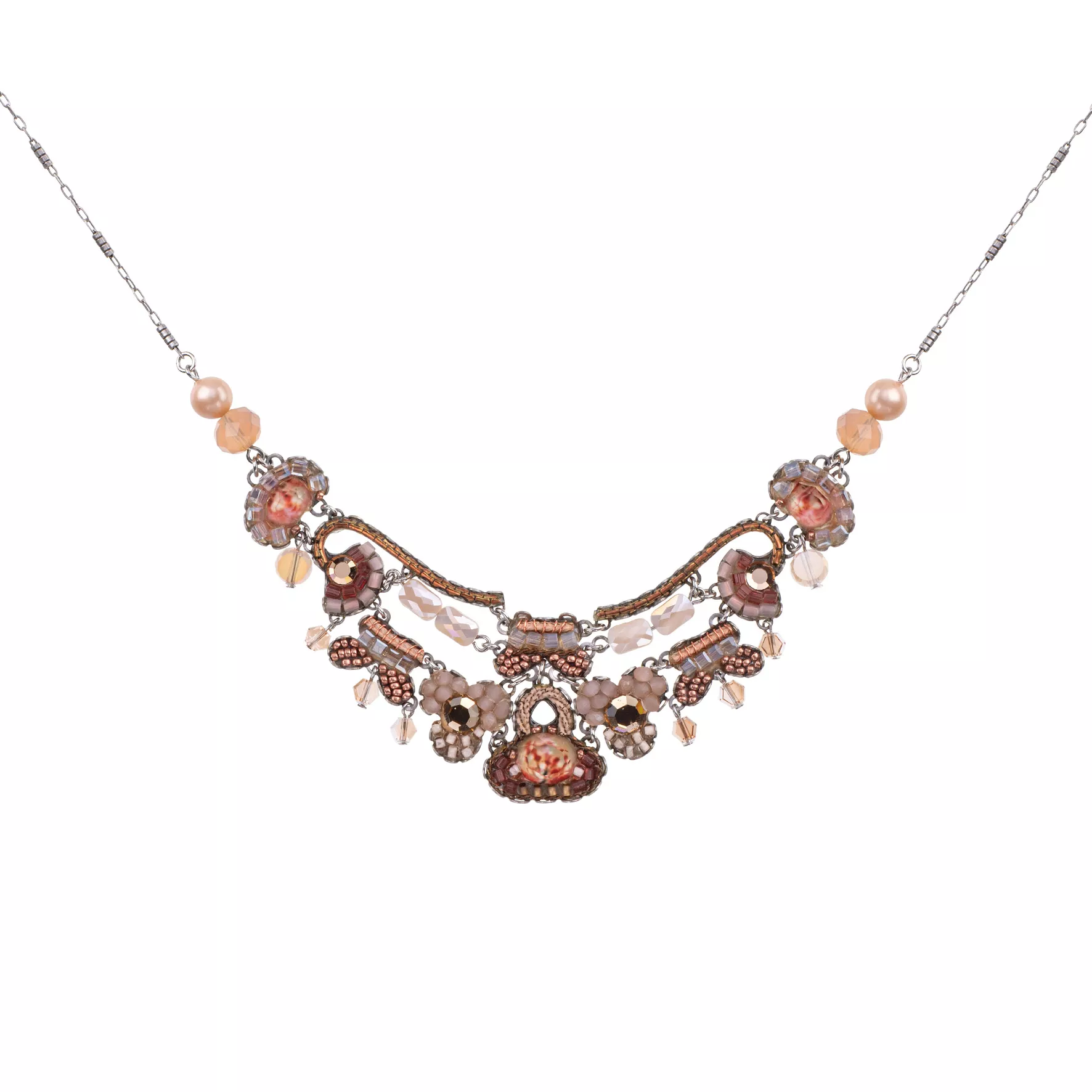 Peach Bridesmaid Necklace Stylish Wedding Set, Tao