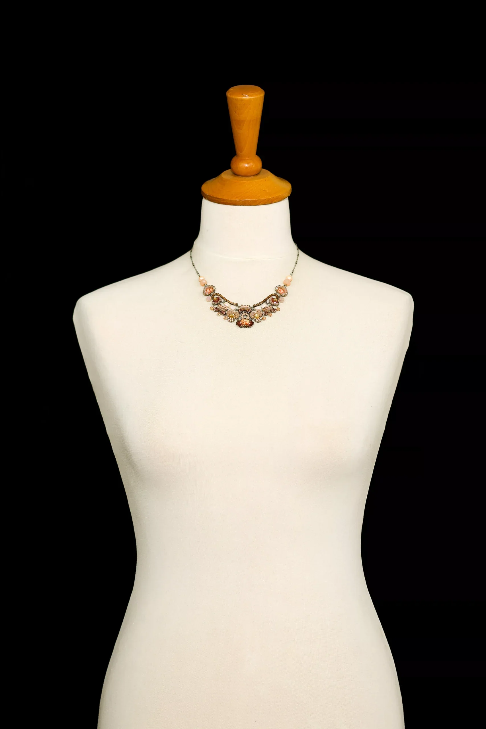 Peach Bridesmaid Necklace Stylish Wedding Set, Tao - Image 2