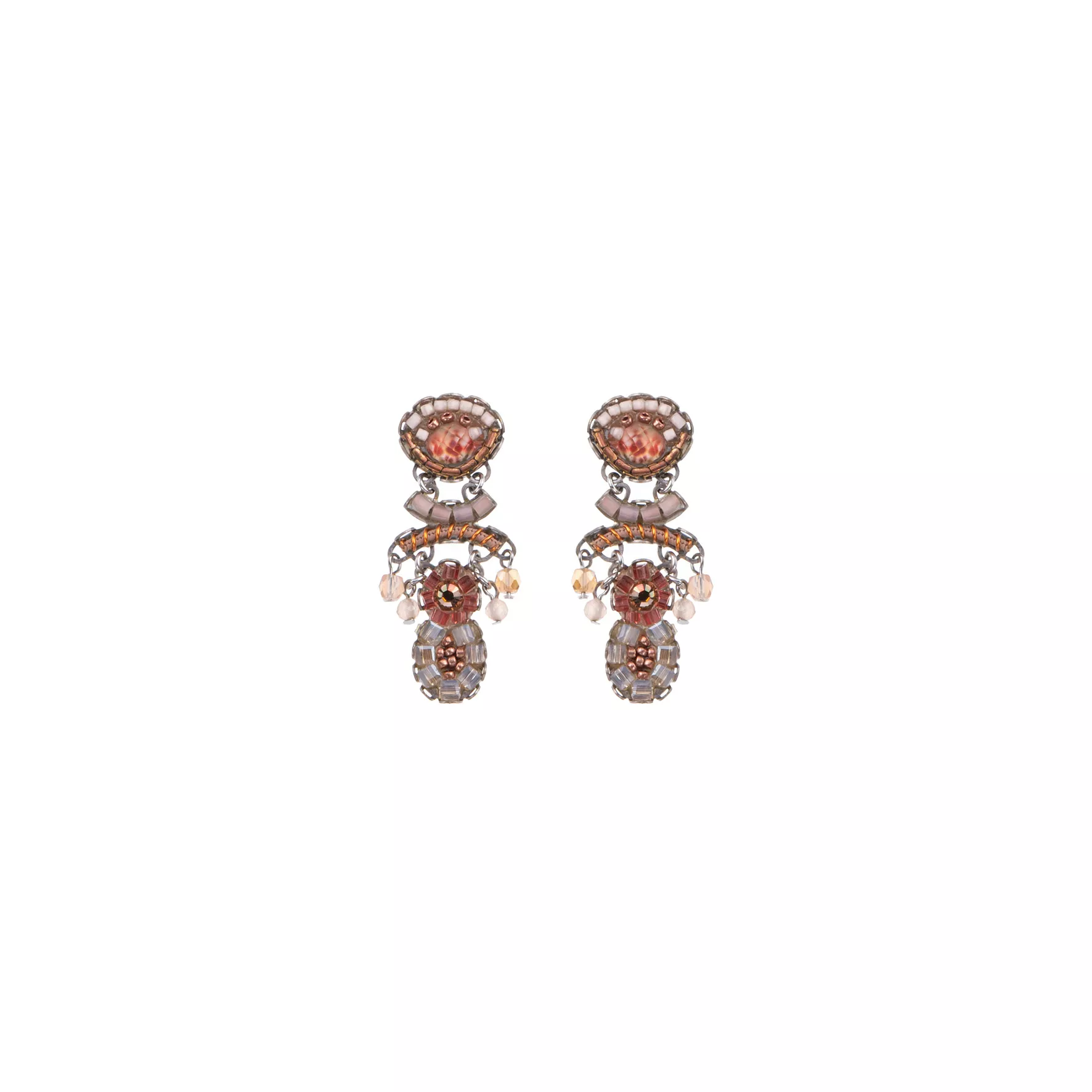 Peach Casual Earrings Stylish Wedding Set, Zainab