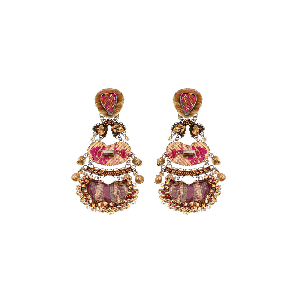 Plum Wine Set, Statement Beaded Earrings, Prunos