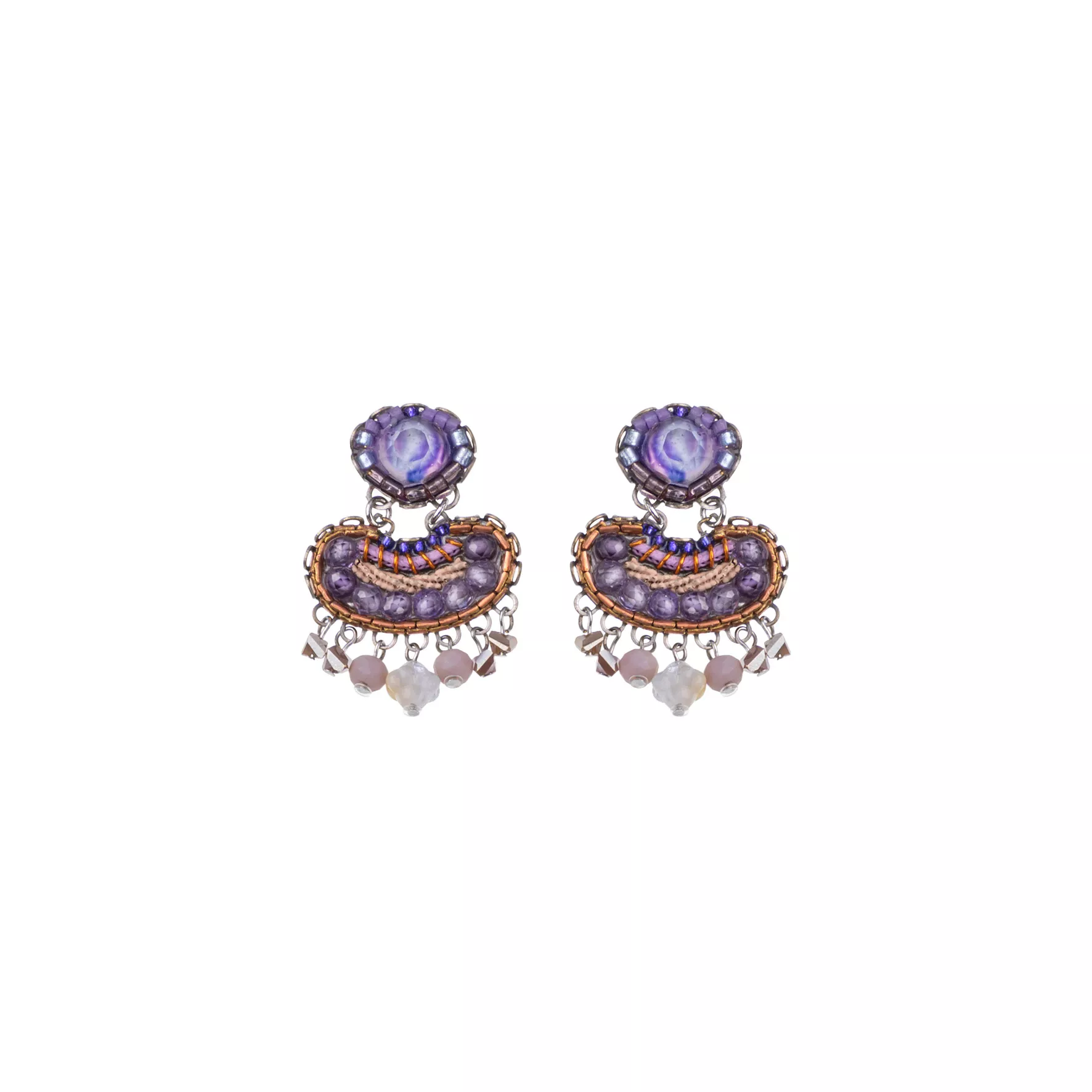 Purple Casual Earrings Plum Blossom Set, Roshan