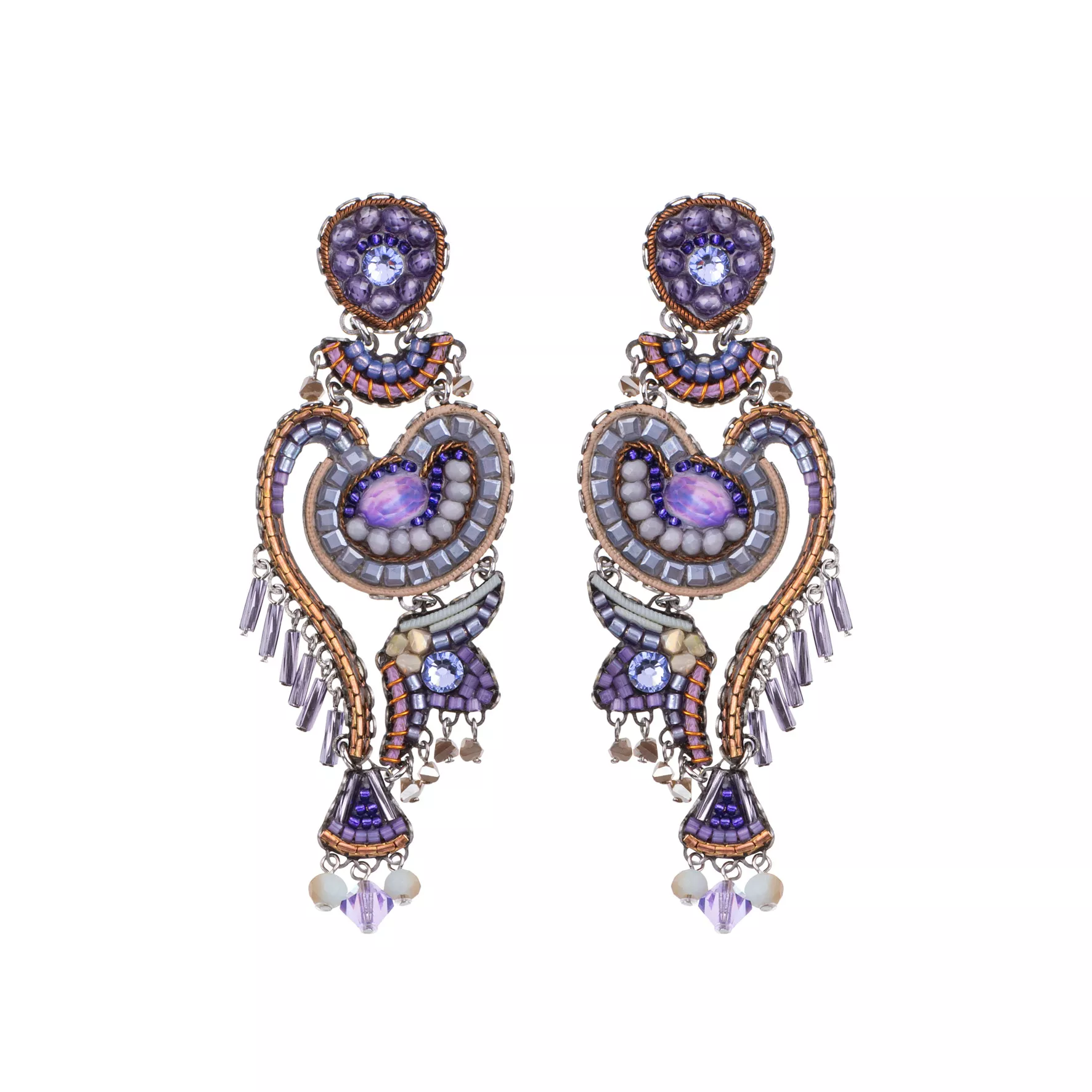 Purple Chandelier Earrings Plum Blossom Set, Dilber