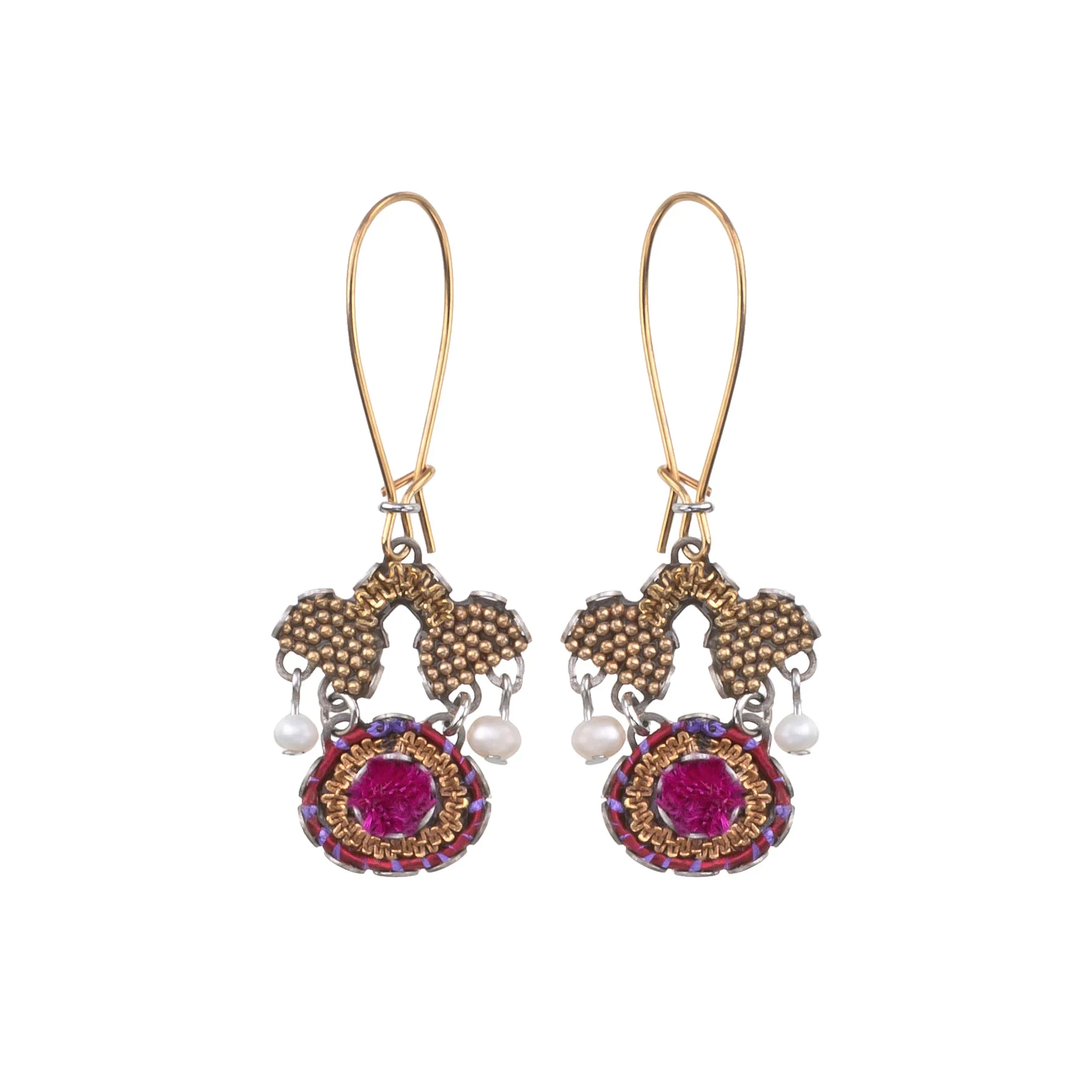 Red Dangling Earrings Ancient Royalty Set, Klila