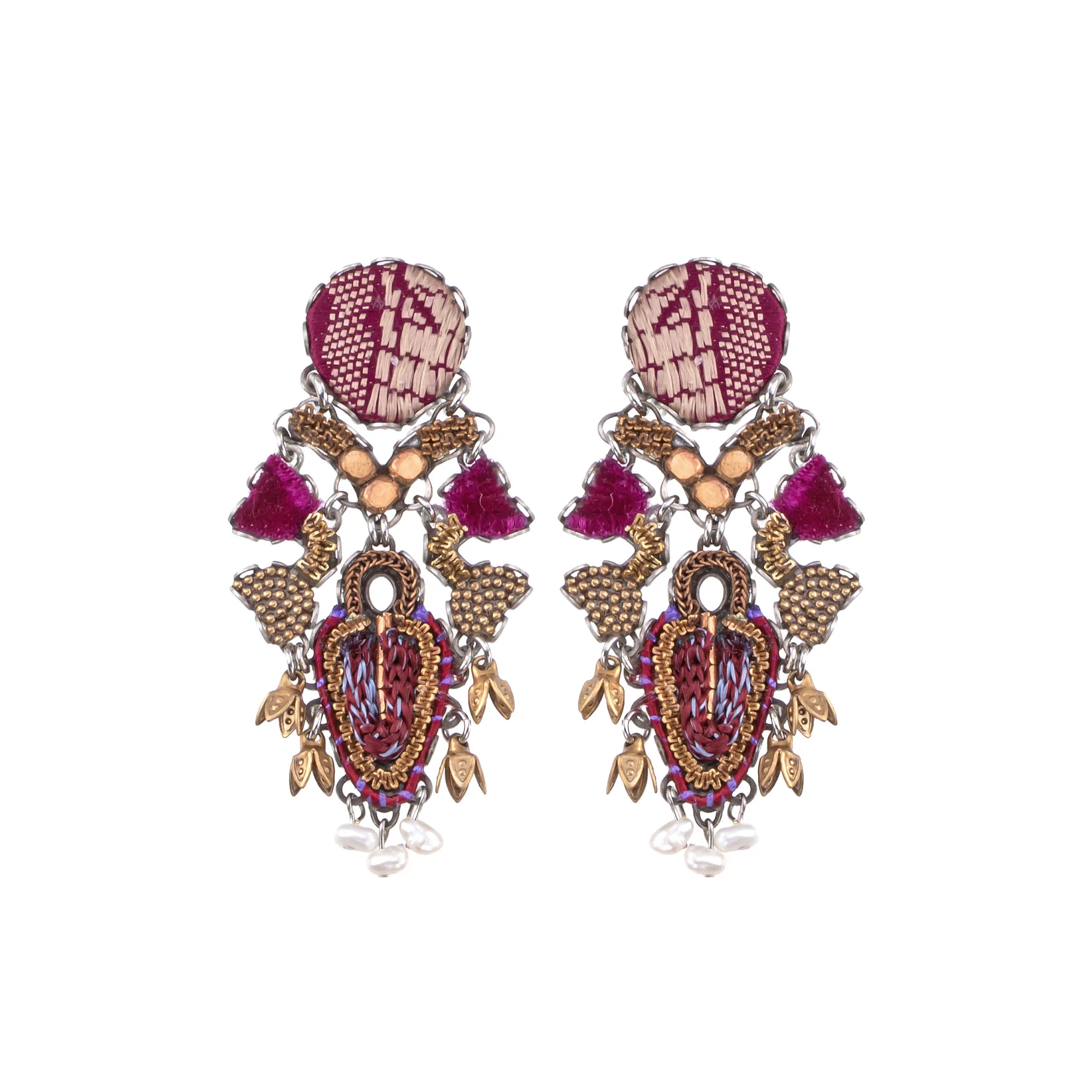 Red Glamorous Earrings Ancient Royalty Set, Sukhada