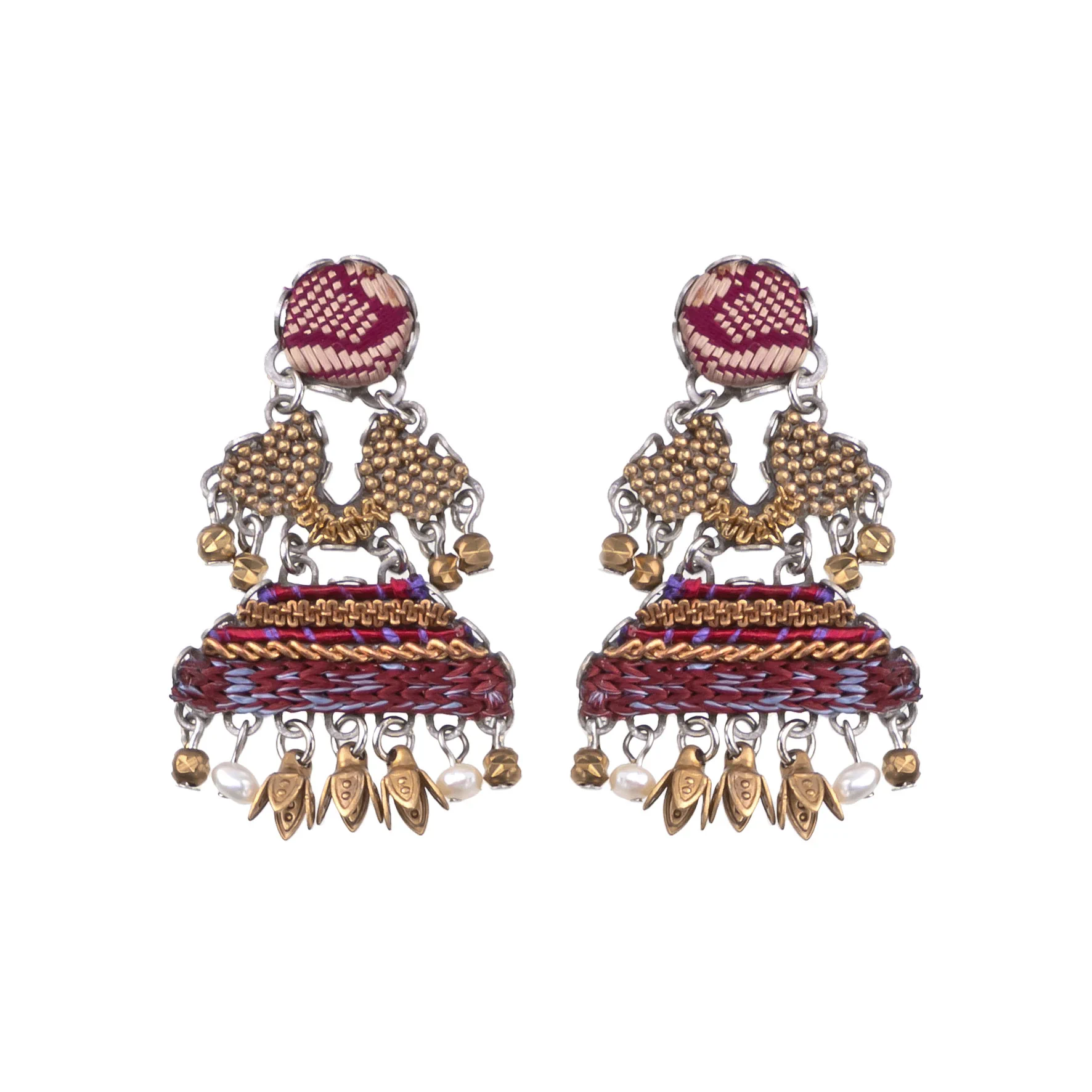 Red Stylish Earrings Ancient Royalty Set, Ailani