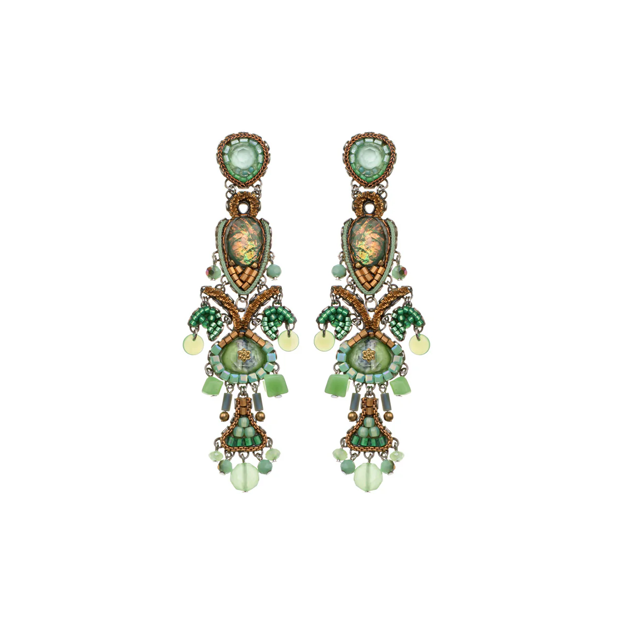 Seagrass Set, Bead work Earrings, Zostera