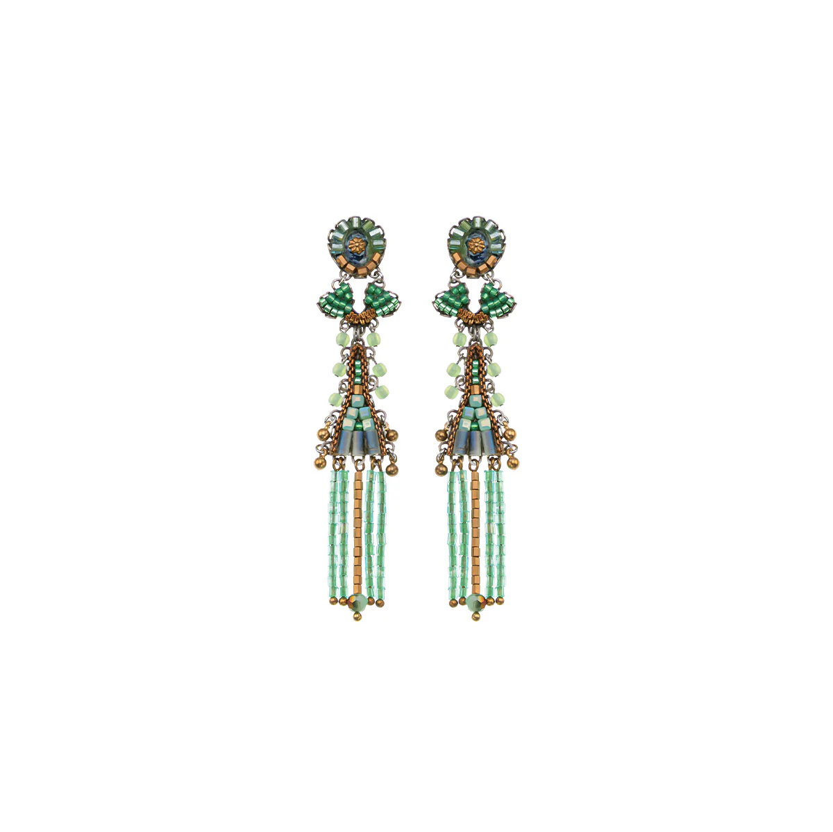 Seagrass Set, Beaded Earrings, Halodule