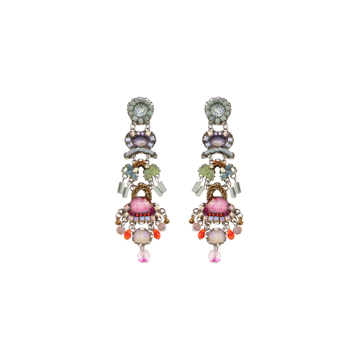 Spring Awakening Set, Long Beaded Earrings, Corola
