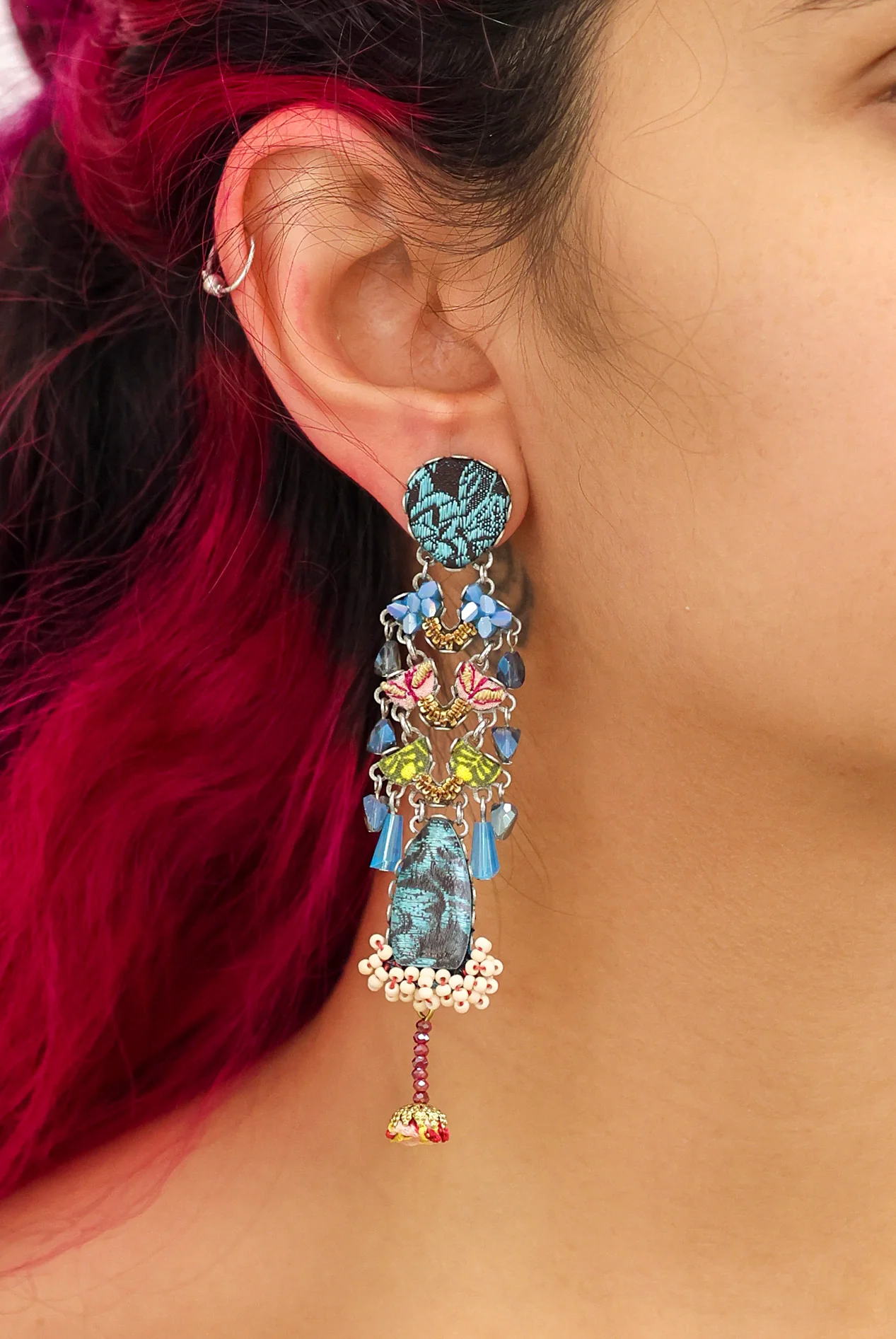 Summer Skies Set, Artisan Beaded Earrings, Spark - Image 2