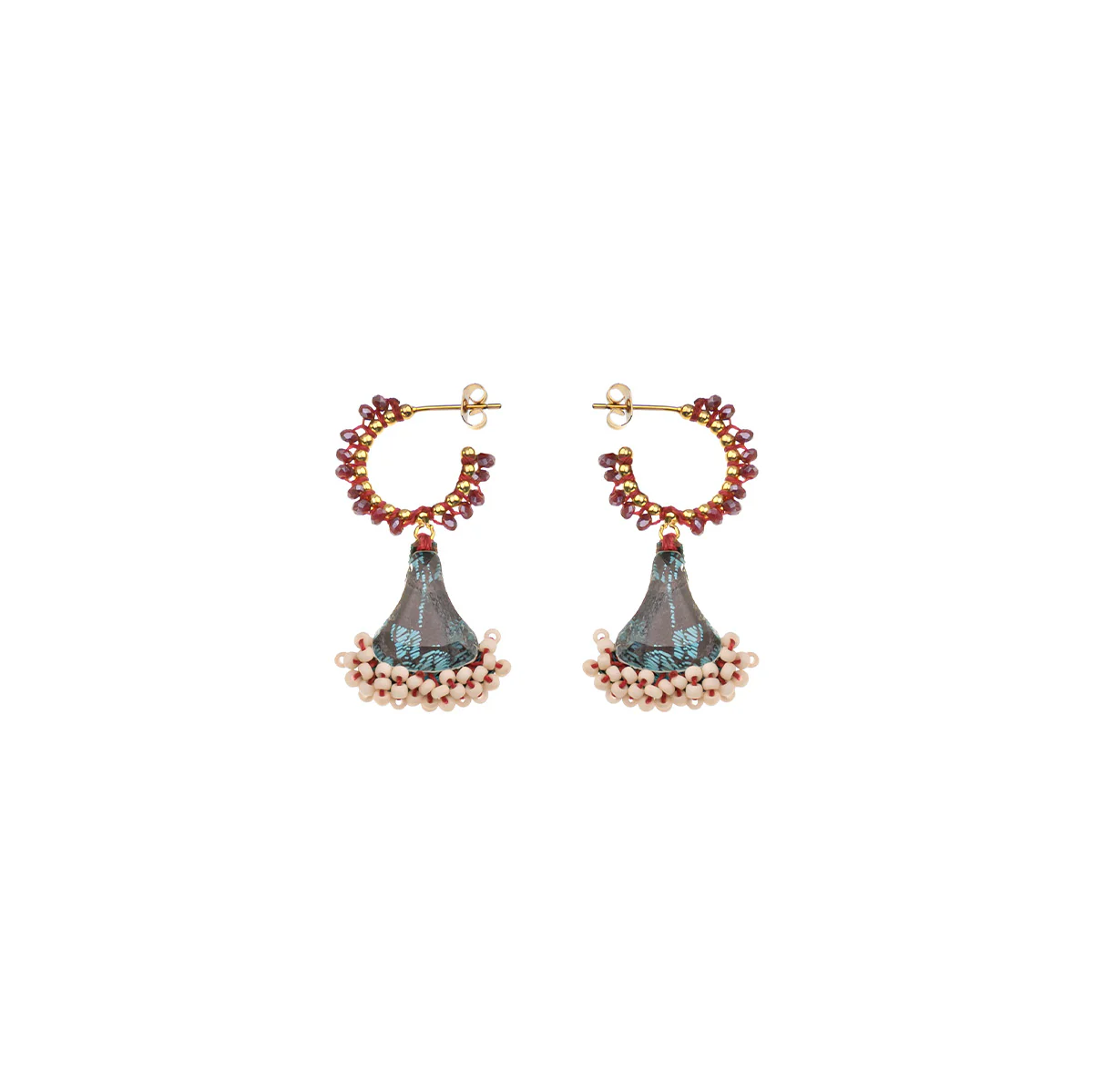 Summer Skies Set, Beaded Drop Earrings, Starlight