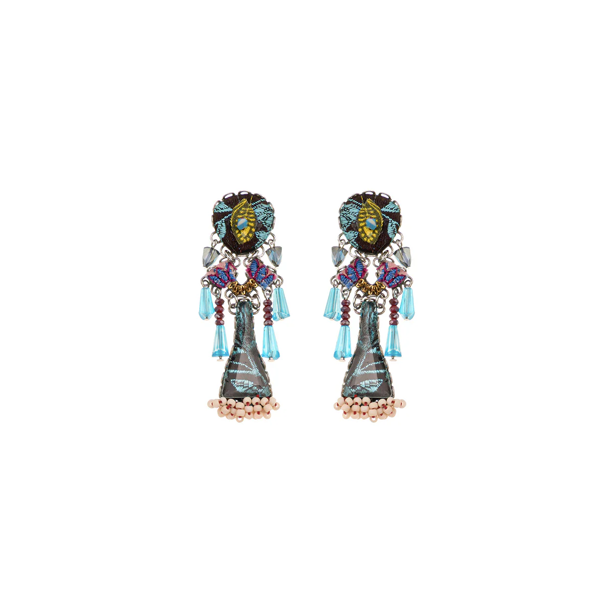 Summer Skies Set, Designer Beaded Earrings, Star