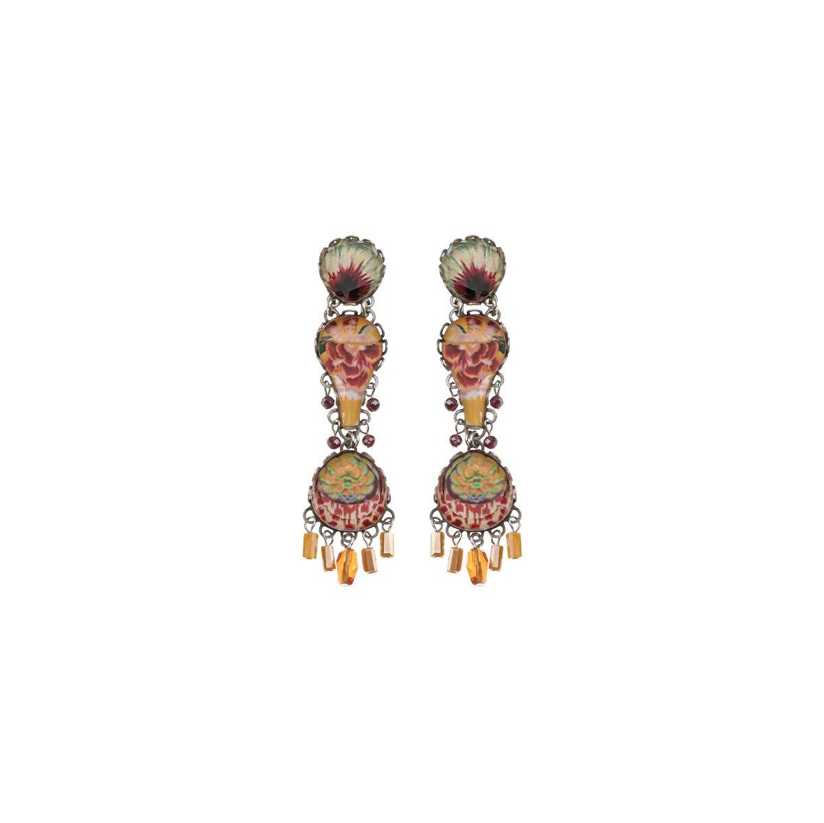 Sunflower Surprise Set, Long Glass Earrings, Sunny