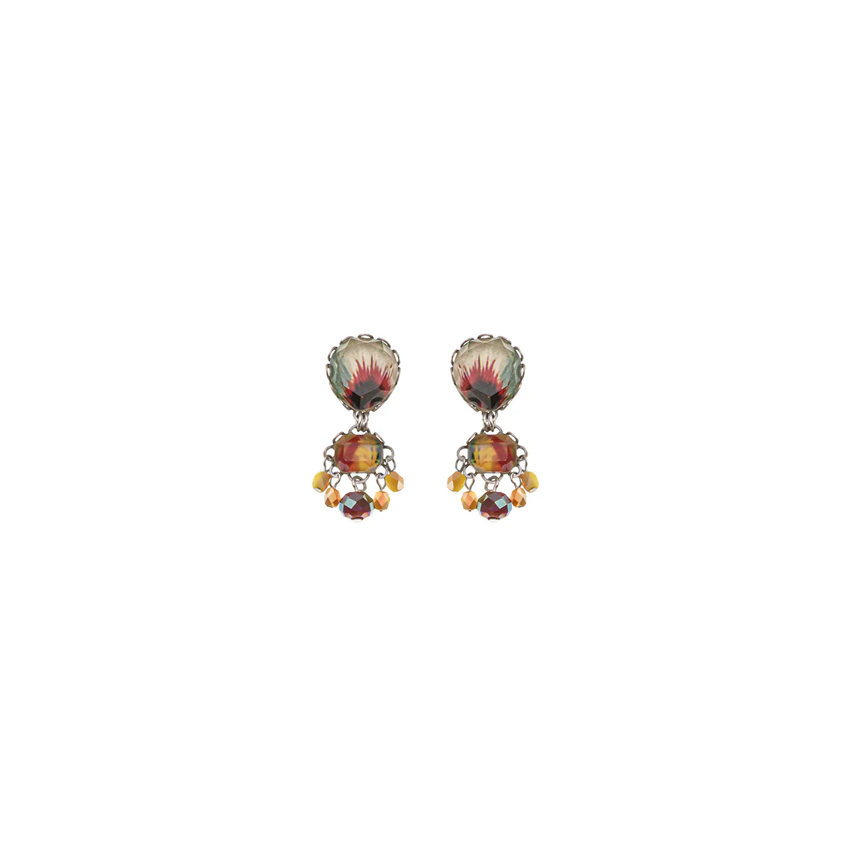 Sunflower Surprise Set, Small Colorful Glass Earrings, Bri