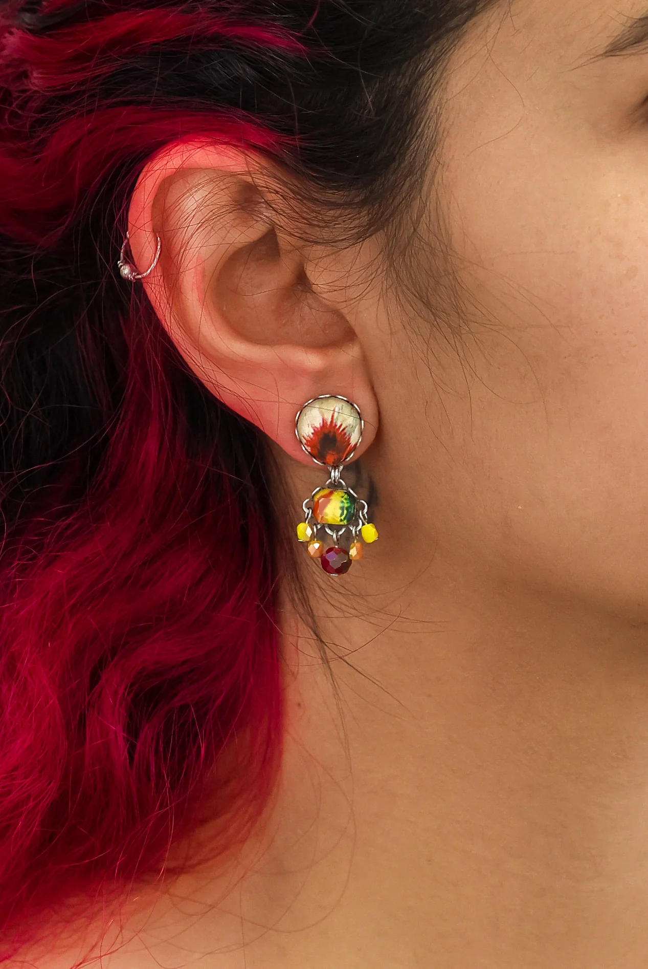 Sunflower Surprise Set, Small Colorful Glass Earrings, Bri - Image 2