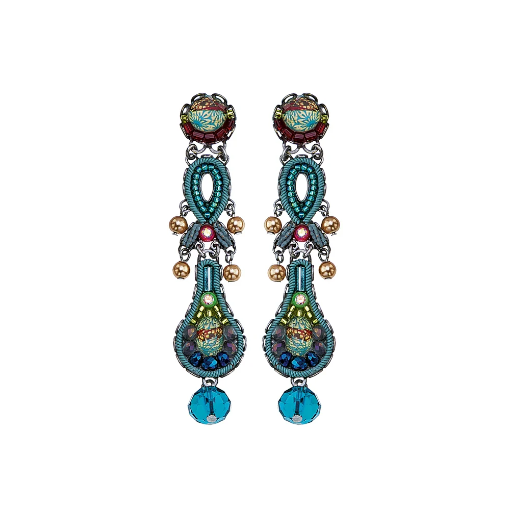 Turquoise Crown, Violet Earrings
