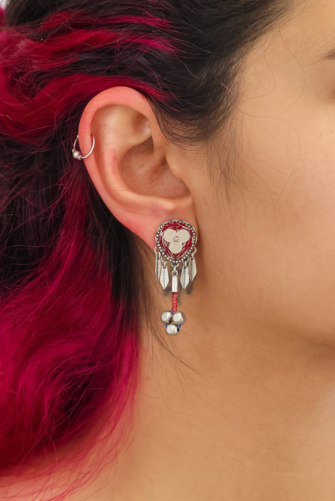 Twinkle Set, Small Metal Earrings, Satinsteel - Image 2