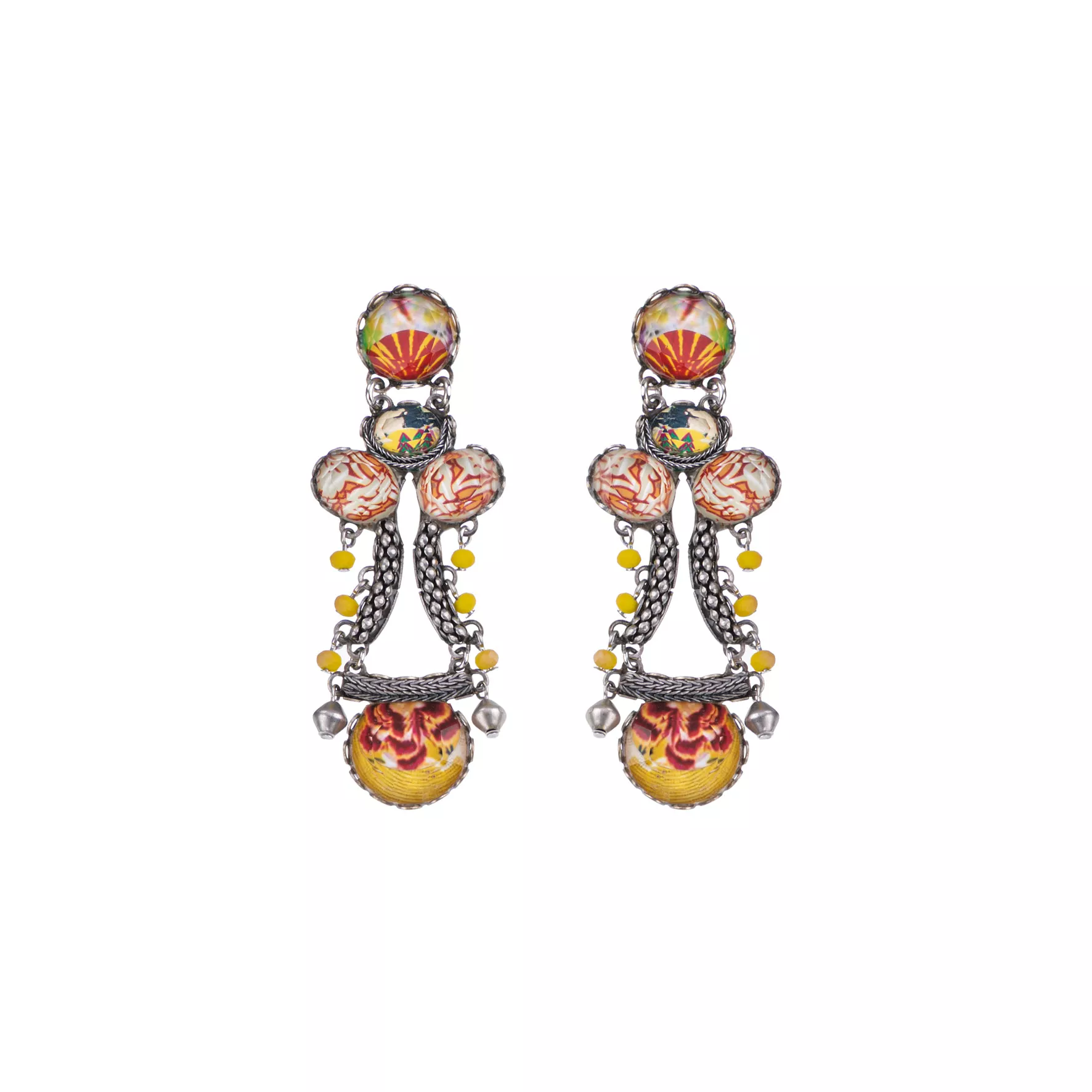 Yellow Female Earrings Bright Sunset Set, Xia